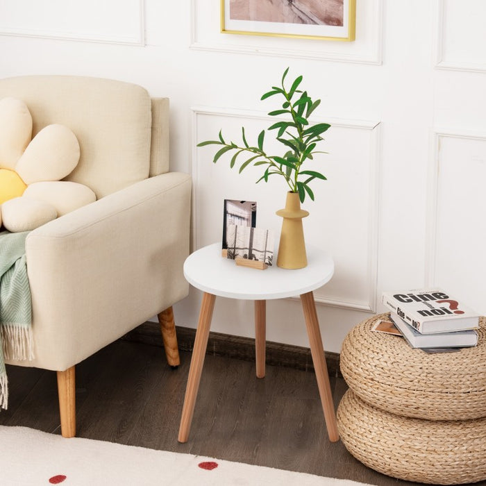 White Modern Minimalist Round Coffee Table