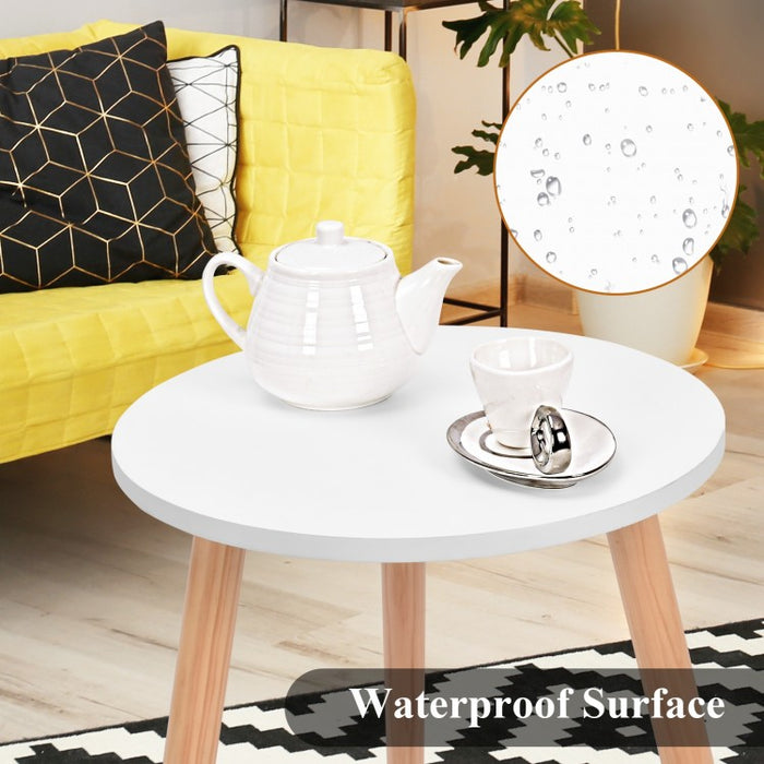White Modern Minimalist Round Coffee Table