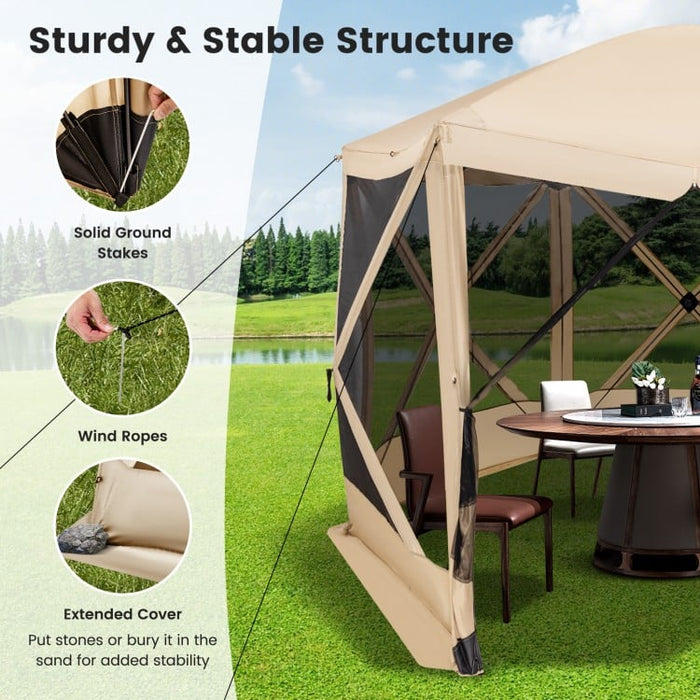 11.5 x 11.5 Portable Pop-Up Mesh Screen Tent for Outdoor Use