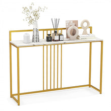 Load image into Gallery viewer, Costway Modern Narrow Entryway Table with Marble Top - Suitable for Living Room and Entryway
