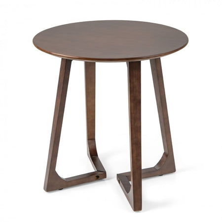 Costway Round Wooden Coffee Table Sofa Side Table - Suitable for Living Room, Café, and Bedroom