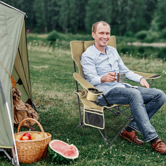 Outdoor Portable Folding Camping Chair - Adjustable Backrest - Suitable for Fishing, Picnics, and Hiking