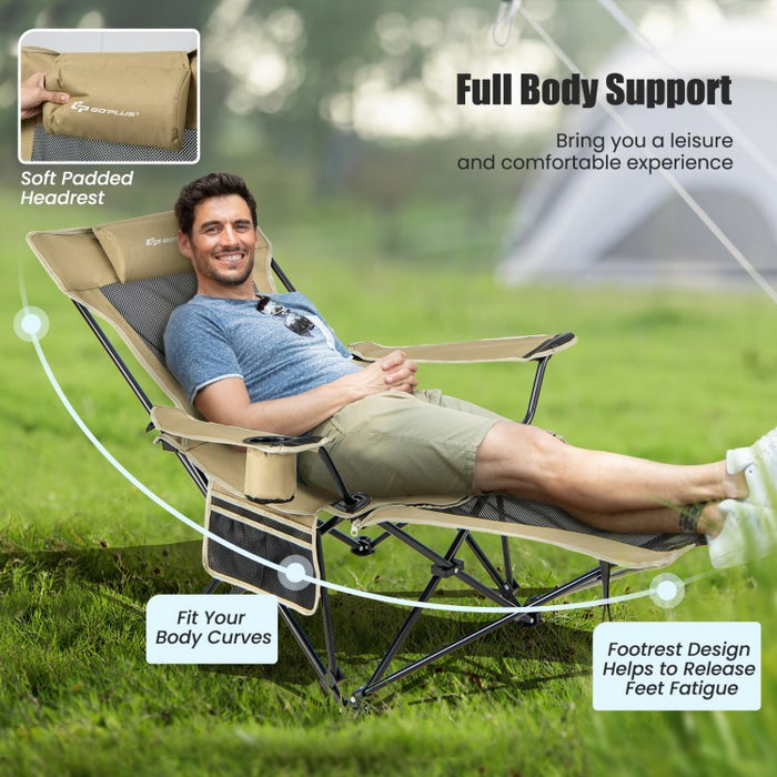 Outdoor Portable Folding Camping Chair - Adjustable Backrest - Suitable for Fishing, Picnics, and Hiking