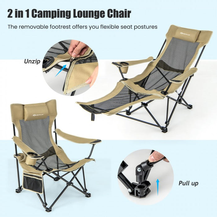 Outdoor Portable Folding Camping Chair - Adjustable Backrest - Suitable for Fishing, Picnics, and Hiking