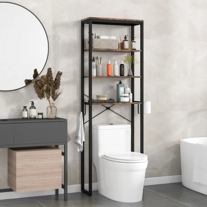 4-Tier Wooden Over-the-Toilet Storage Shelf