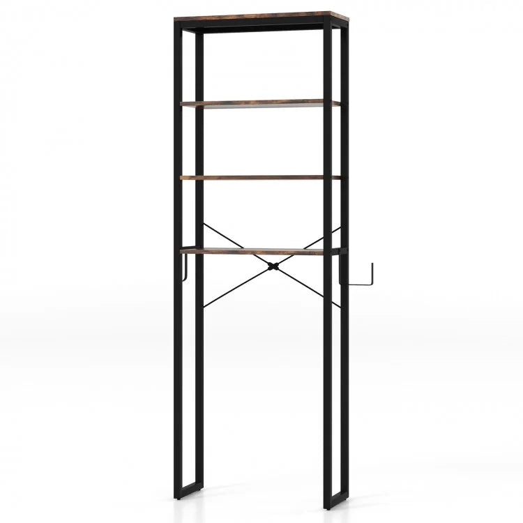 4-Tier Wooden Over-the-Toilet Storage Shelf
