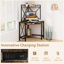 Load image into Gallery viewer, L-Shaped Multifunctional Office Desk with Keyboard Tray and Storage
