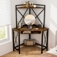 Load image into Gallery viewer, L-Shaped Multifunctional Office Desk with Keyboard Tray and Storage
