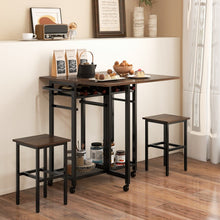 Load image into Gallery viewer, Small Dining Room Set - 3-Piece Set with 2 Stools and 6-Bottle Wine Rack - Suitable for Restaurant and Bistro
