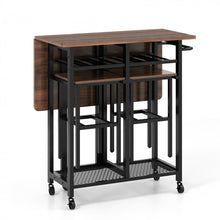 Load image into Gallery viewer, Small Dining Room Set - 3-Piece Set with 2 Stools and 6-Bottle Wine Rack - Suitable for Restaurant and Bistro
