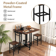 Load image into Gallery viewer, Small Dining Room Set - 3-Piece Set with 2 Stools and 6-Bottle Wine Rack - Suitable for Restaurant and Bistro
