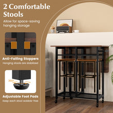 Load image into Gallery viewer, Small Dining Room Set - 3-Piece Set with 2 Stools and 6-Bottle Wine Rack - Suitable for Restaurant and Bistro
