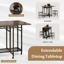 Load image into Gallery viewer, Small Dining Room Set - 3-Piece Set with 2 Stools and 6-Bottle Wine Rack - Suitable for Restaurant and Bistro
