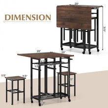 Load image into Gallery viewer, Small Dining Room Set - 3-Piece Set with 2 Stools and 6-Bottle Wine Rack - Suitable for Restaurant and Bistro
