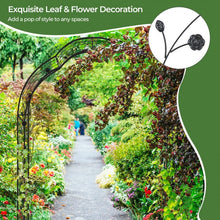 Load image into Gallery viewer, Outdoor Garden Black Metal Decorative Arch Pergola Plant Trellis - Ideal for Climbing Plants

