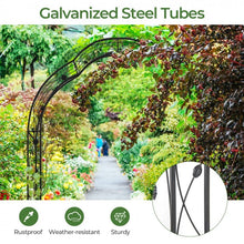 Load image into Gallery viewer, Outdoor Garden Black Metal Decorative Arch Pergola Plant Trellis - Ideal for Climbing Plants
