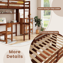 Load image into Gallery viewer, Solid Wood Loft Bed Frame with Safety Railing and Ladder

