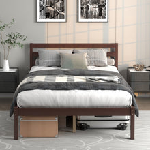 Load image into Gallery viewer, Modern Minimalist Wooden Bed Frame with Headboard and Storage
