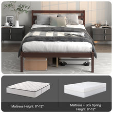 Load image into Gallery viewer, Modern Minimalist Wooden Bed Frame with Headboard and Storage
