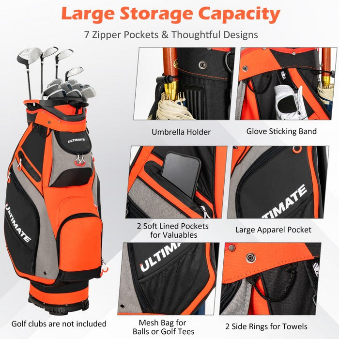 10.5 Inch 14-Way Divider Golf Bag with Oversized Capacity and Rain Cover