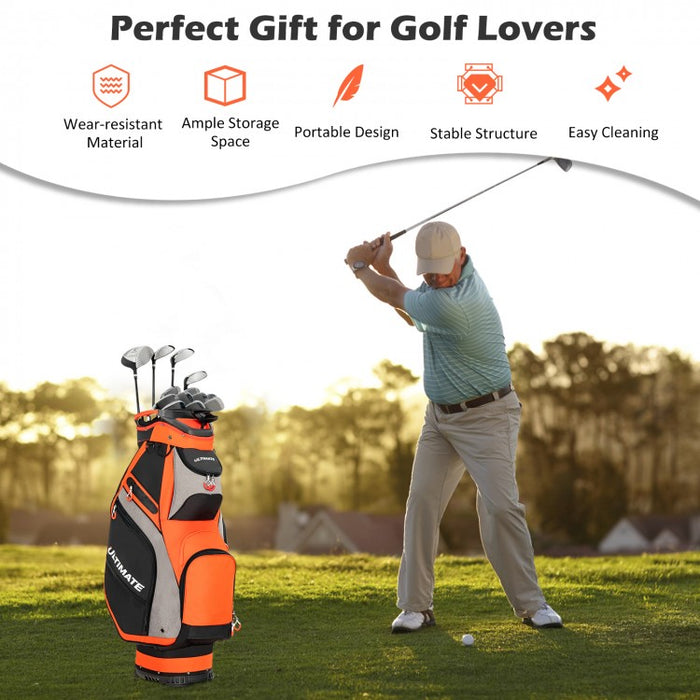 10.5 Inch 14-Way Divider Golf Bag with Oversized Capacity and Rain Cover