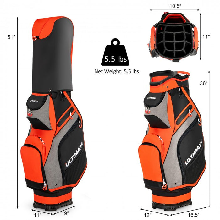 10.5 Inch 14-Way Divider Golf Bag with Oversized Capacity and Rain Cover