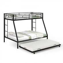Load image into Gallery viewer, Metal Bunk Bed with Pull-out Trundle Bed for Dorms and Guest Rooms
