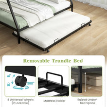 Load image into Gallery viewer, Metal Bunk Bed with Pull-out Trundle Bed for Dorms and Guest Rooms
