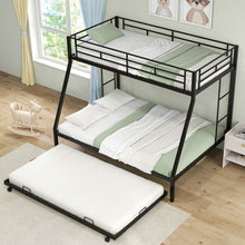 Load image into Gallery viewer, Metal Bunk Bed with Pull-out Trundle Bed for Dorms and Guest Rooms

