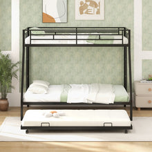 Load image into Gallery viewer, Metal Bunk Bed with Pull-out Trundle Bed for Dorms and Guest Rooms
