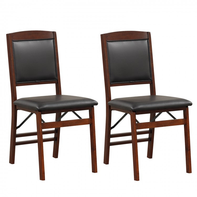 Modern Minimalist Folding Dining Chair Set with Padded Seat and Backrest