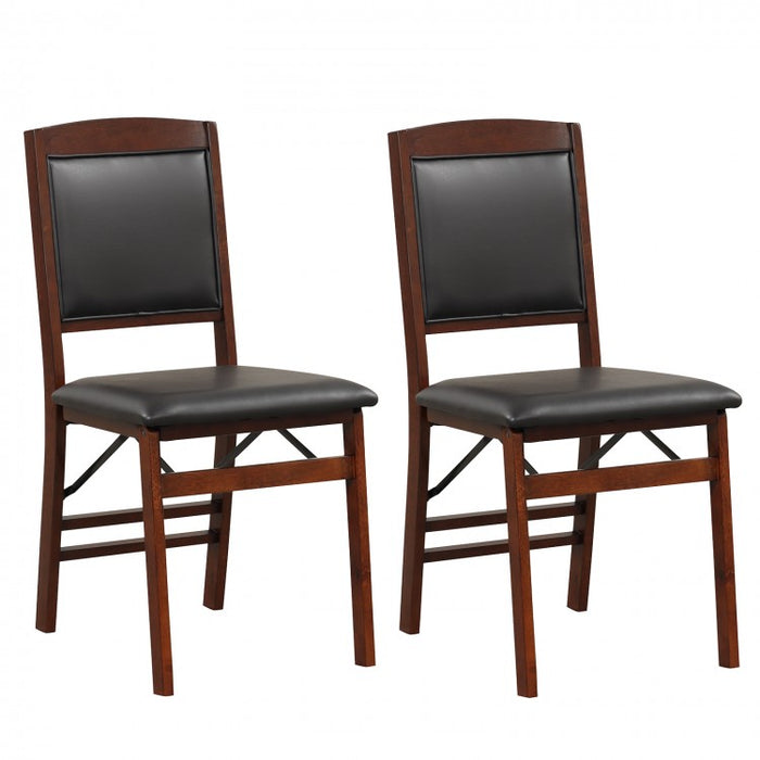 Modern Minimalist Folding Dining Chair Set with Padded Seat and Backrest
