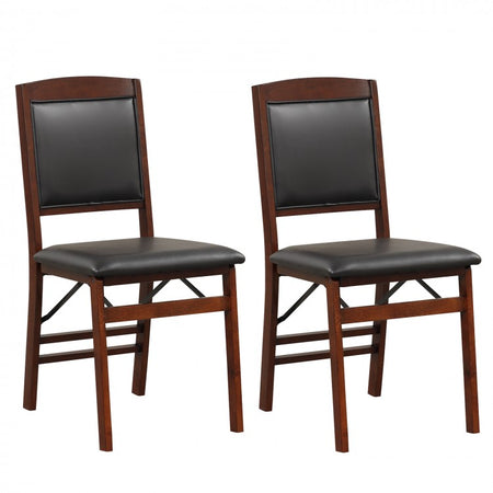 Modern Minimalist Folding Dining Chair Set with Padded Seat and Backrest