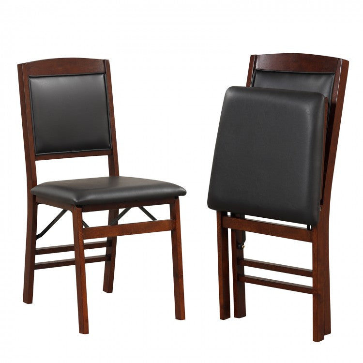 Modern Minimalist Folding Dining Chair Set with Padded Seat and Backrest