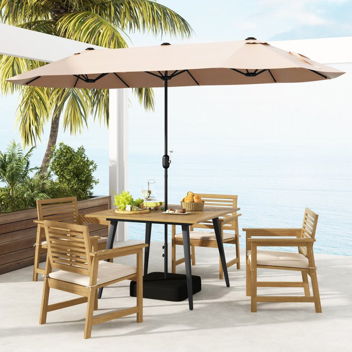 Outdoor Square Dining Table with Metal Legs - Suitable for Backyard, Patio, and Garden