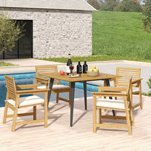 Load image into Gallery viewer, Outdoor Square Dining Table with Metal Legs - Suitable for Backyard, Patio, and Garden
