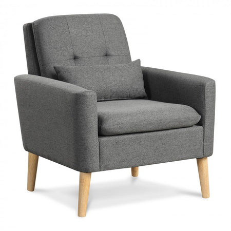 Modern Minimalist Comfortable Armchair with Lumbar Pillow