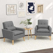 Load image into Gallery viewer, Modern Minimalist Comfortable Armchair with Lumbar Pillow
