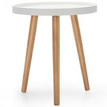 Load image into Gallery viewer, White Wooden Round Sofa Tray Table and Coffee Table
