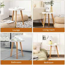 Load image into Gallery viewer, White Wooden Round Sofa Tray Table and Coffee Table
