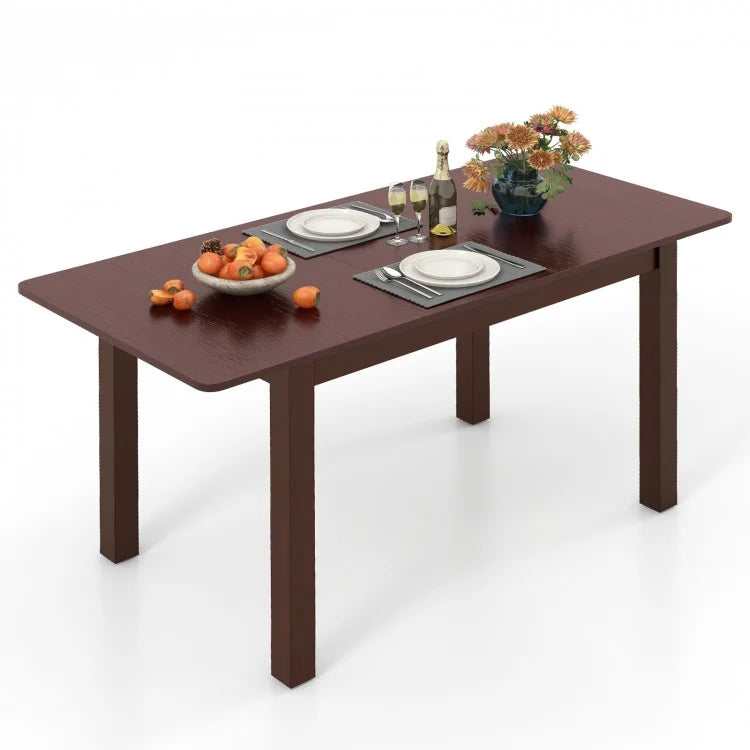 Mid-Century Vintage Expandable Folding Dining Table with Rubberwood Frame - Suitable for Kitchen and Dining Room