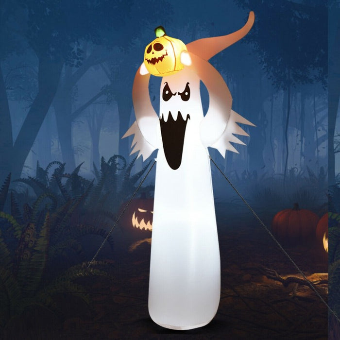 2024 Halloween Inflatable Ghost with Pumpkin LED Lights - Suitable for Haunted House Parties