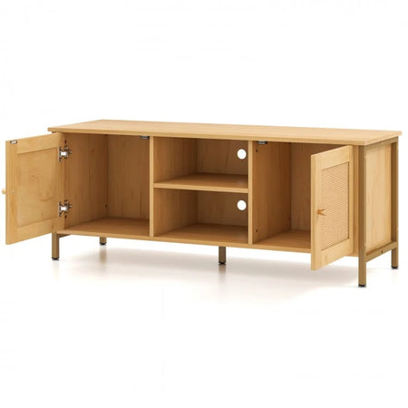 Bohemian Style TV Stand for Living Room, Fits Up to 55-Inch TV