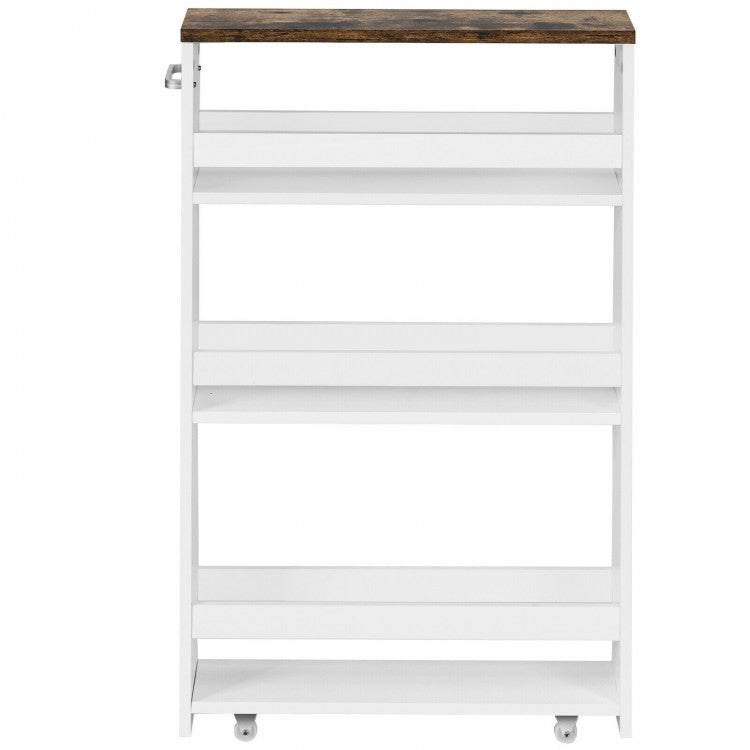 4-Tier Rolling Kitchen Storage Cart with Handles