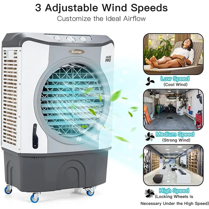 Outdoor/Patio/Garage Air Cooler with Extra-Large 45L Water Tank