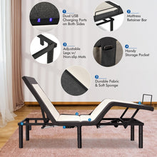 Load image into Gallery viewer, Adjustable Electric Massage Bed Frame with USB and Nightlight
