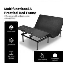 Load image into Gallery viewer, Black Remote Control Adjustable Foldable Steel Bed Frame

