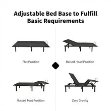 Load image into Gallery viewer, Black Remote Control Adjustable Foldable Steel Bed Frame
