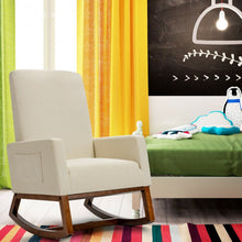 Load image into Gallery viewer, Modern Minimalist High-Back Rocking Chair with Side Pockets
