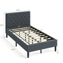 Load image into Gallery viewer, Gray Modern Bedroom Tufted Headboard with Soft Padding and Bed Frame
